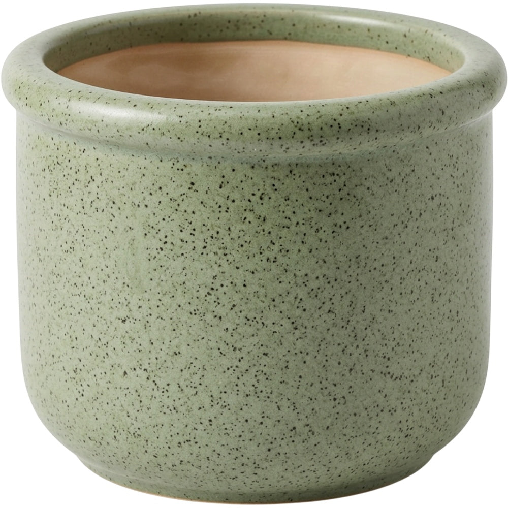 Gleao Speckled Ceramic Cachepot Sage 7 in